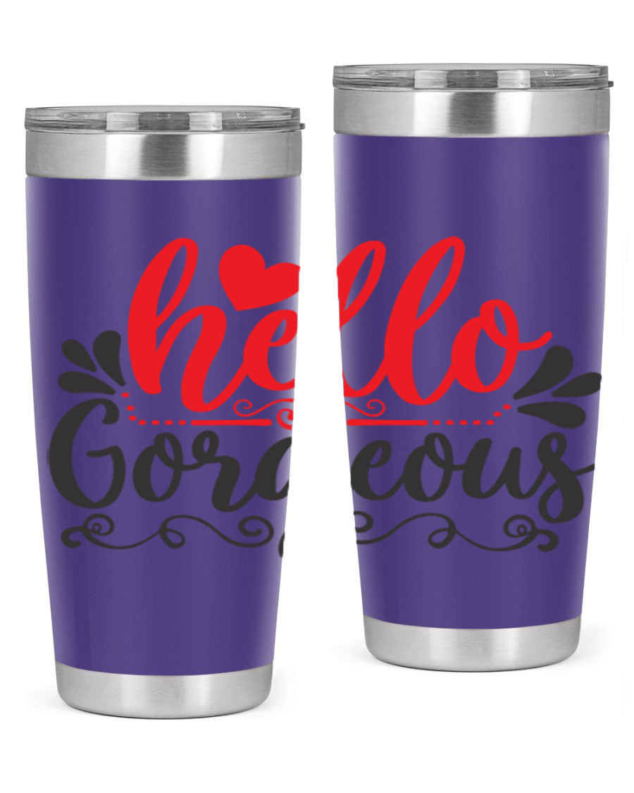 Hello Gorgeous Style 155# Tumbler in stainless steel with a stylish design, perfect for hot and cold beverages.