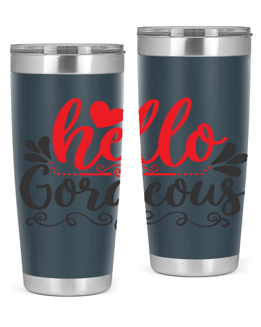 Hello Gorgeous Style 155# Tumbler in stainless steel with a stylish design, perfect for hot and cold beverages.