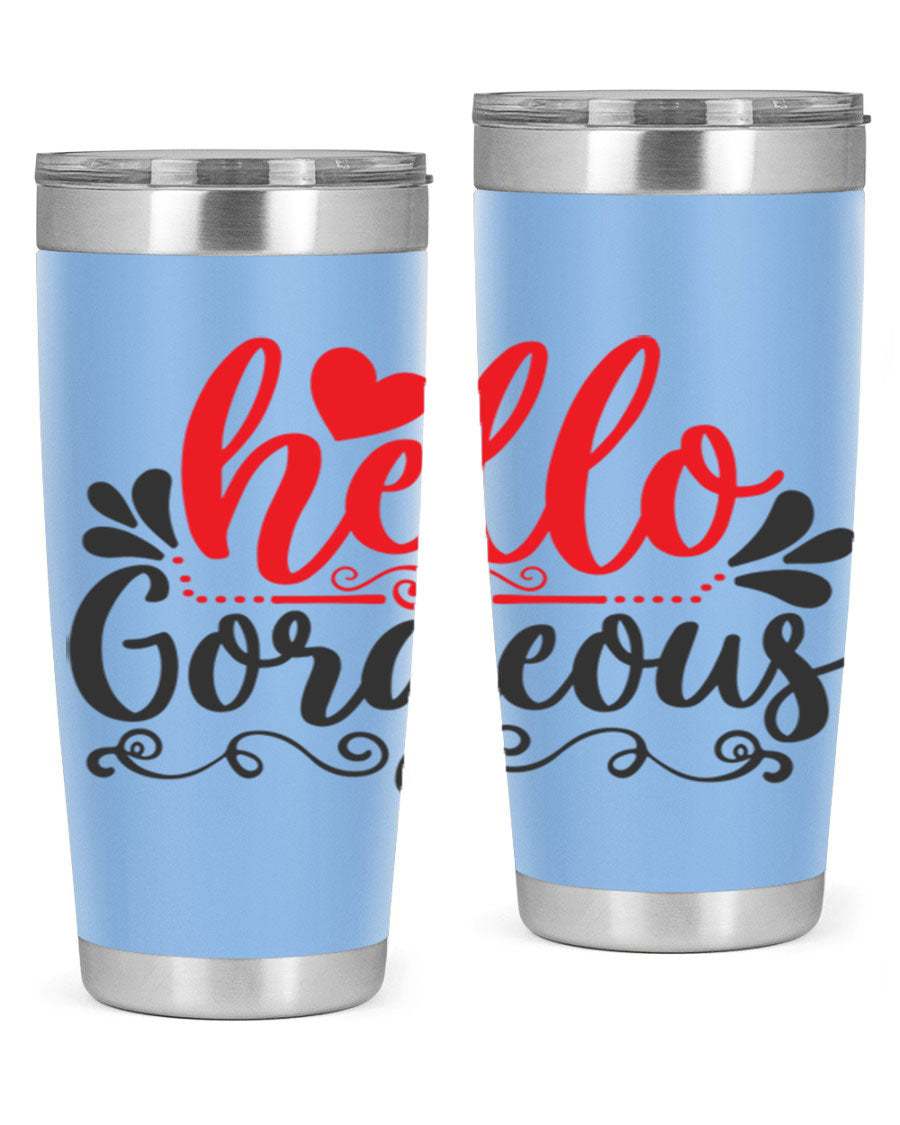 Hello Gorgeous Style 155# Tumbler in stainless steel with a stylish design, perfect for hot and cold beverages.