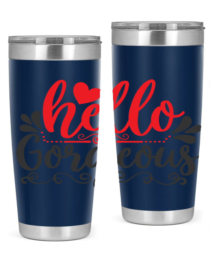 Hello Gorgeous Style 155# Tumbler in stainless steel with a stylish design, perfect for hot and cold beverages.