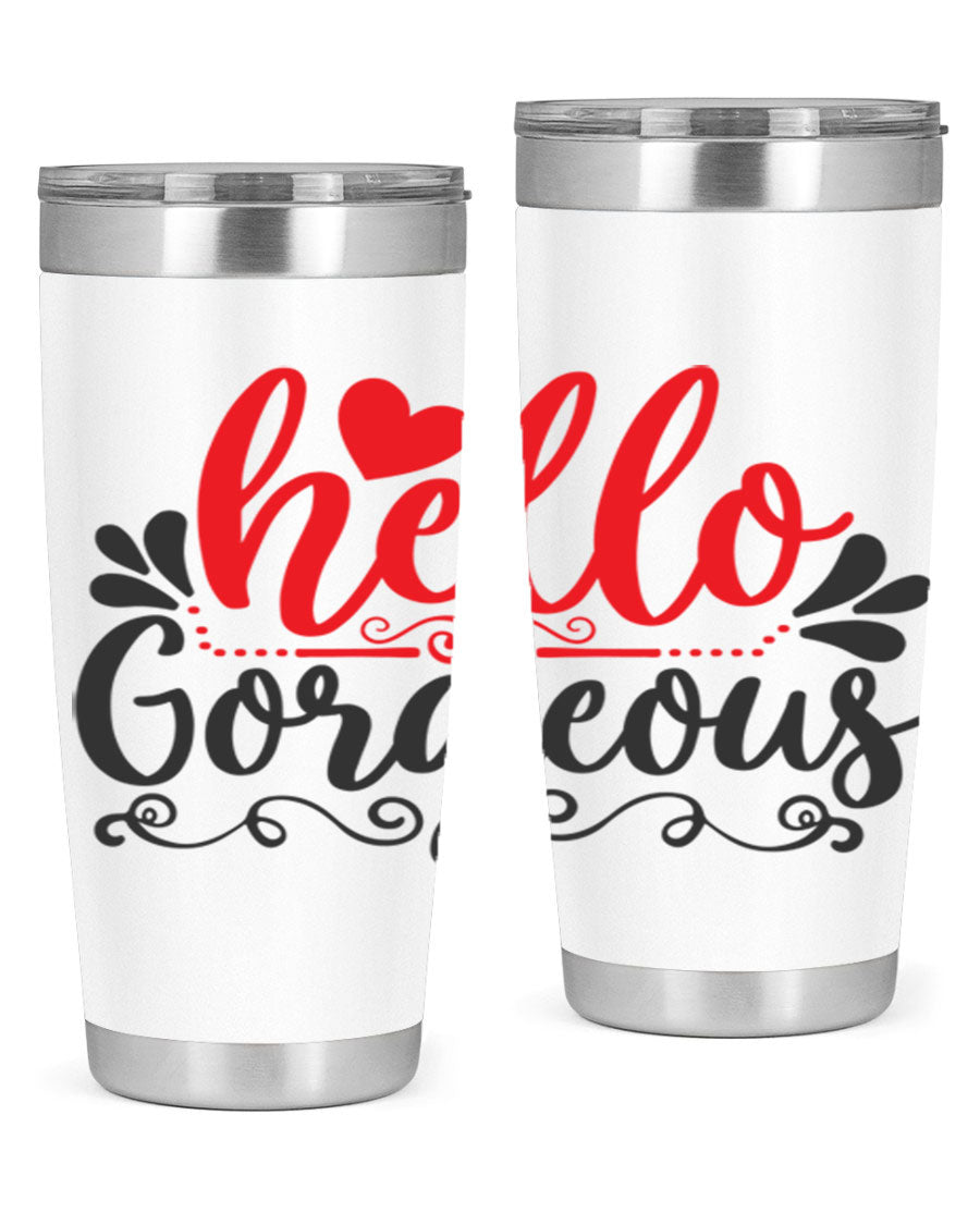 Hello Gorgeous Style 155# Tumbler in stainless steel with a stylish design, perfect for hot and cold beverages.