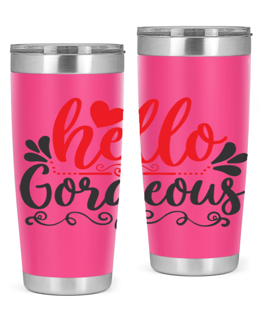 Hello Gorgeous Style 155# Tumbler in stainless steel with a stylish design, perfect for hot and cold beverages.