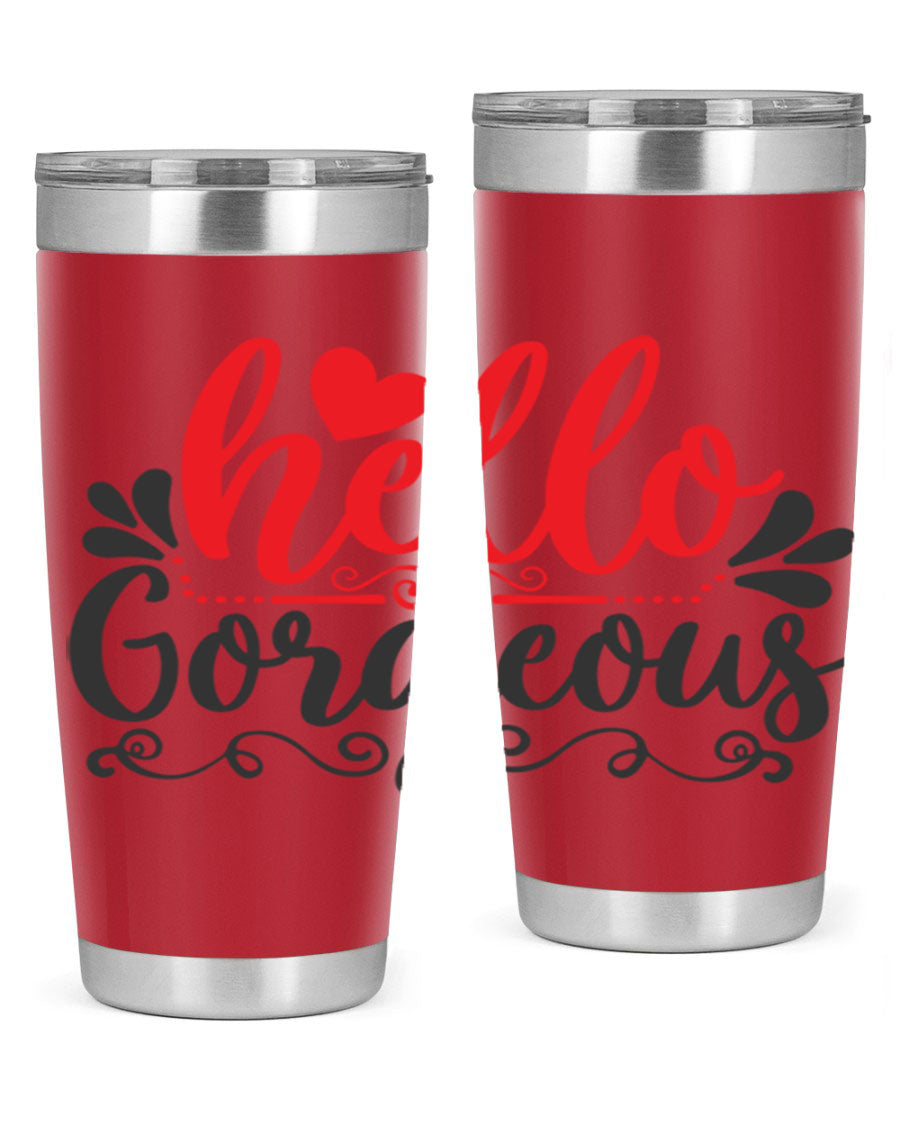 Hello Gorgeous Style 155# Tumbler in stainless steel with a stylish design, perfect for hot and cold beverages.