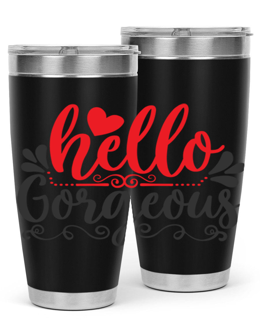 Hello Gorgeous Style 155# Tumbler in stainless steel with a stylish design, perfect for hot and cold beverages.