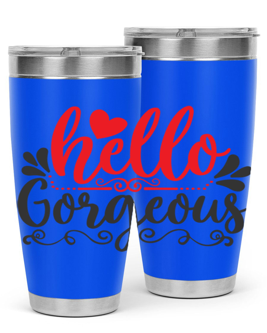 Hello Gorgeous Style 155# Tumbler in stainless steel with a stylish design, perfect for hot and cold beverages.