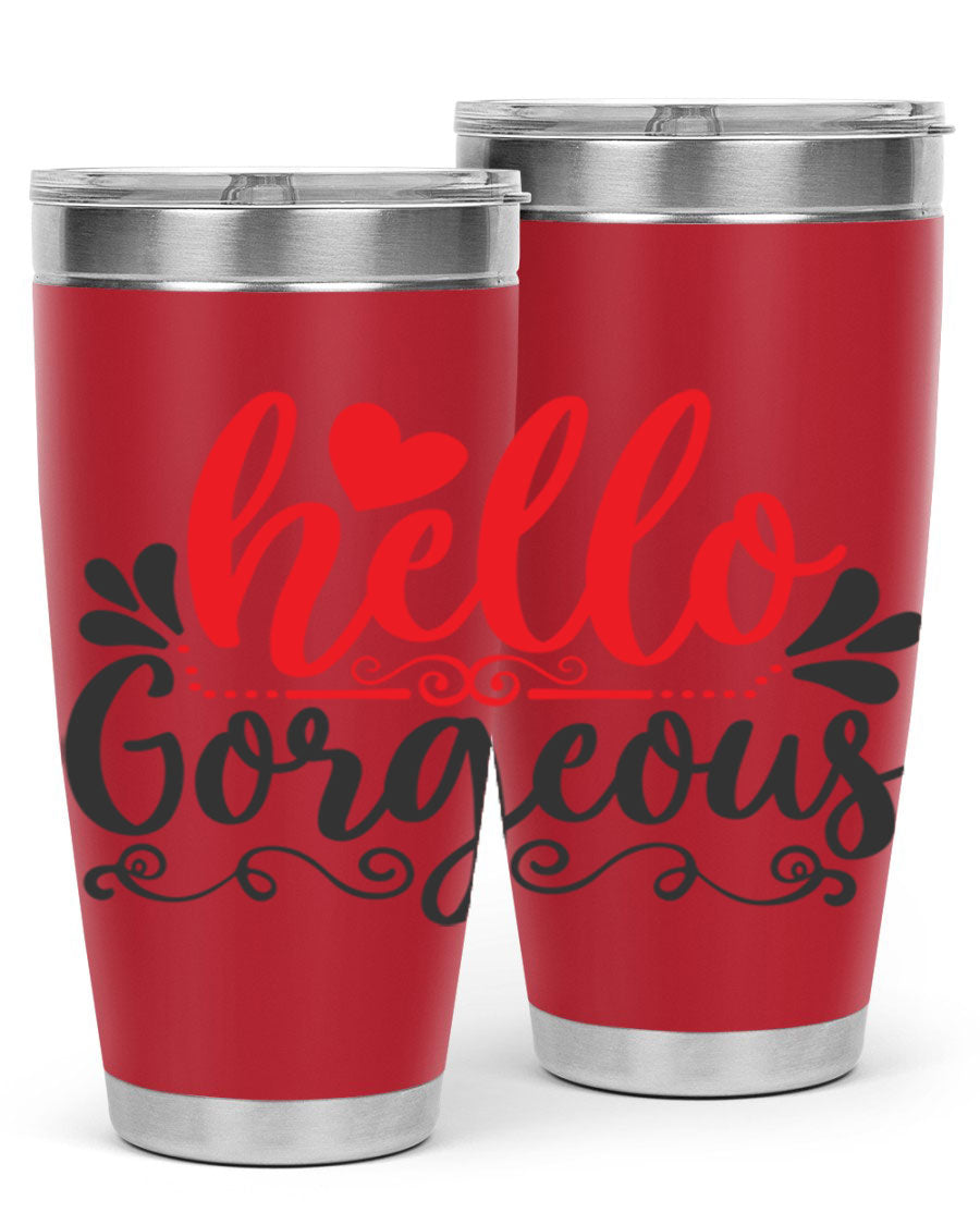 Hello Gorgeous Style 155# Tumbler in stainless steel with a stylish design, perfect for hot and cold beverages.