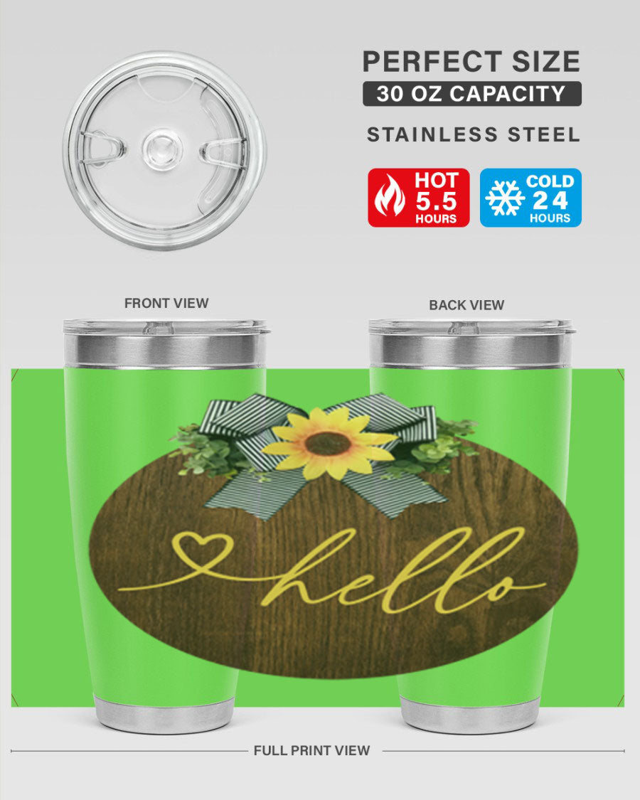 Hello Heart Mockup182# 20oz Tumbler in stainless steel with a stylish design, perfect for hot and cold beverages.