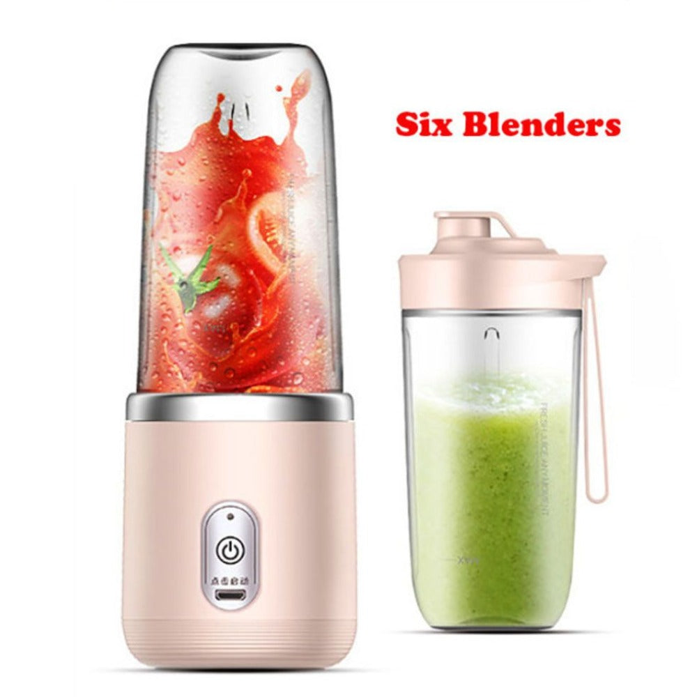 High Quality Twin Gear Portable Juice Blender with stainless steel blades and USB charging feature, perfect for smoothies and juices.