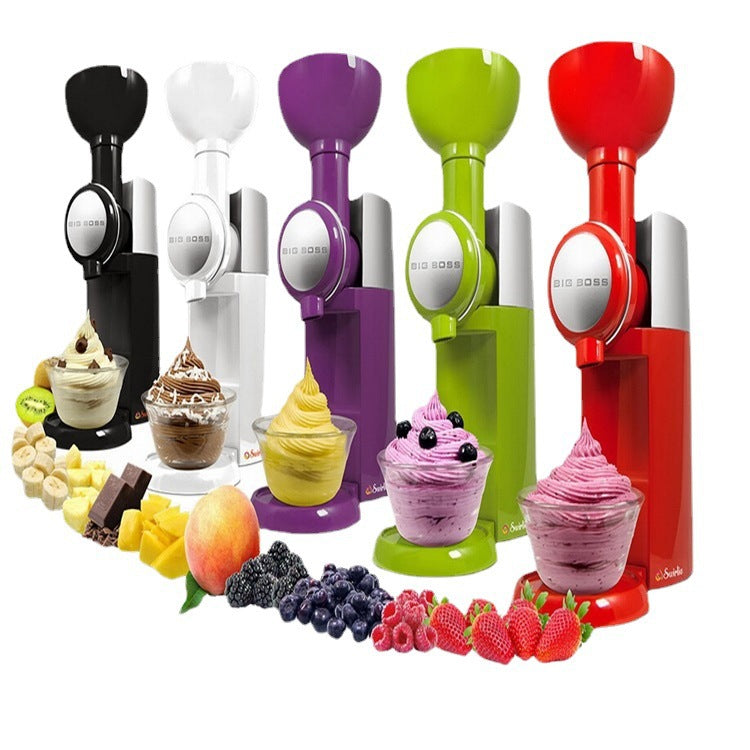 Home Fruit Ice Cream Machine Mixer in a kitchen setting, showcasing its compact design and user-friendly interface.
