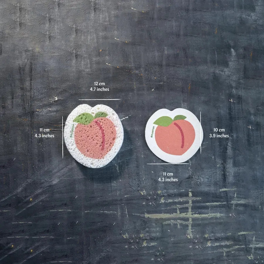 Peach Pop-up Sponge made from 100% vegetable cellulose, eco-friendly and compostable, ideal for kitchen cleaning.