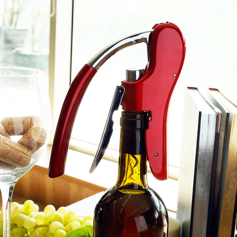 Professional Zinc Alloy Power Wine Opener with built-in foil cutter and stylish design, perfect for any wine lover.