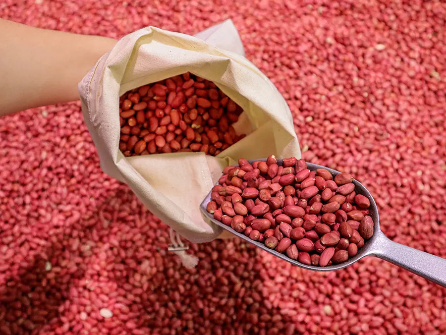 Set of 4 Organic Cotton Muslin Produce Bags in various sizes, ideal for eco-friendly storage and shopping.