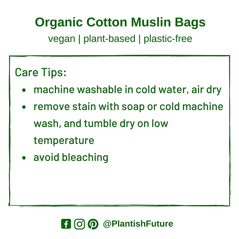 Set of 4 Organic Cotton Muslin Produce Bags in various sizes, ideal for eco-friendly storage and shopping.
