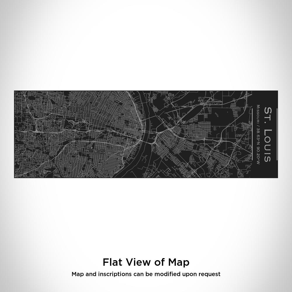 Matte black insulated cup featuring a custom engraved map of St. Louis, Missouri with coordinates.