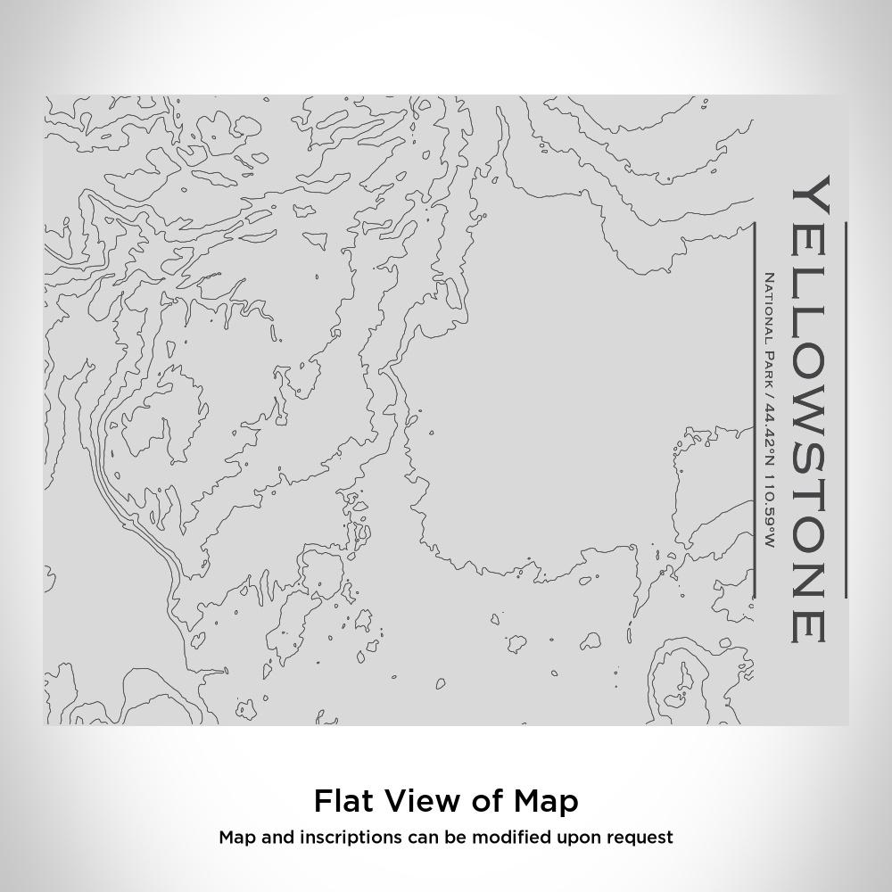 Custom engraved stainless steel bottle featuring a Yellowstone National Park map and bamboo top, ideal for outdoor activities.