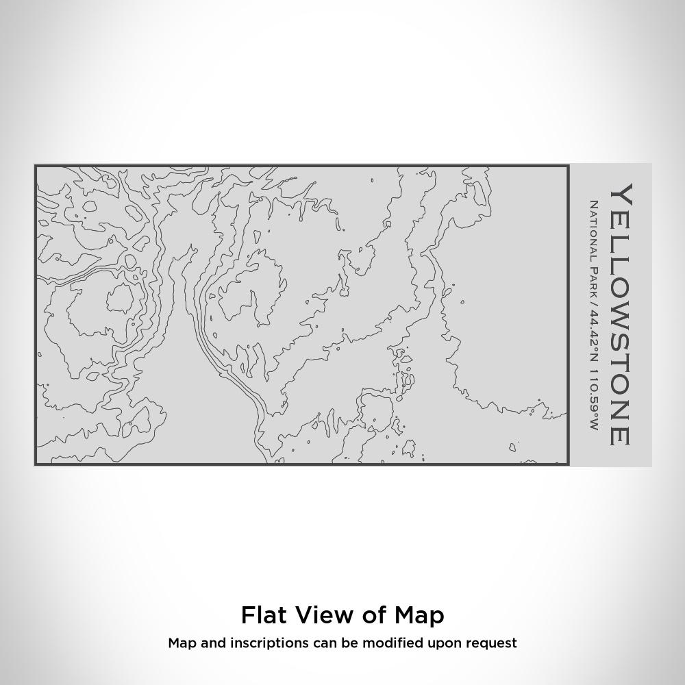 Custom engraved insulated stainless steel bottle featuring a detailed map of Yellowstone National Park, Wyoming.