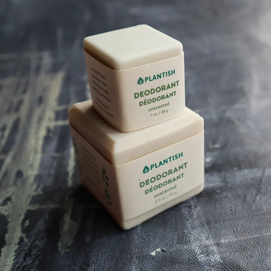 Zero Waste Deodorant Bar - Unscented, eco-friendly and vegan, showcasing its smooth texture and natural ingredients.