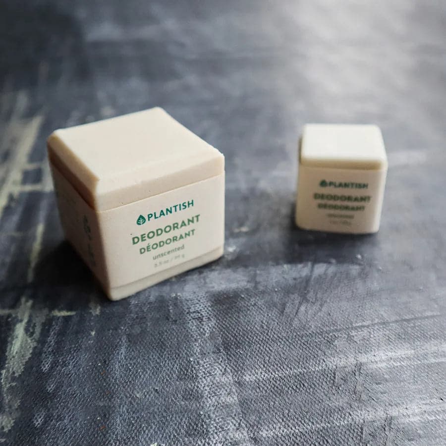 Zero Waste Deodorant Bar - Unscented, eco-friendly and vegan, showcasing its smooth texture and natural ingredients.