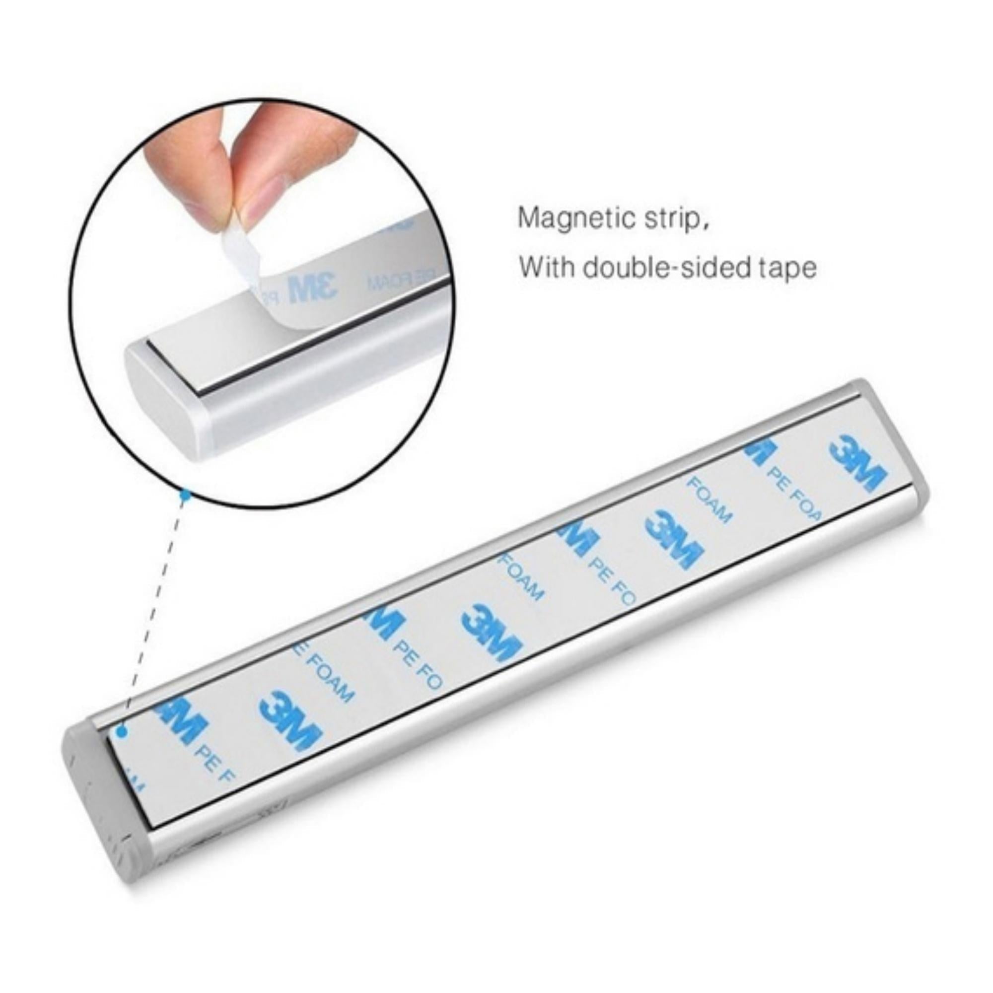 Three LED motion sensor stick-on light bars with adhesive backing, ideal for illuminating dark spaces.