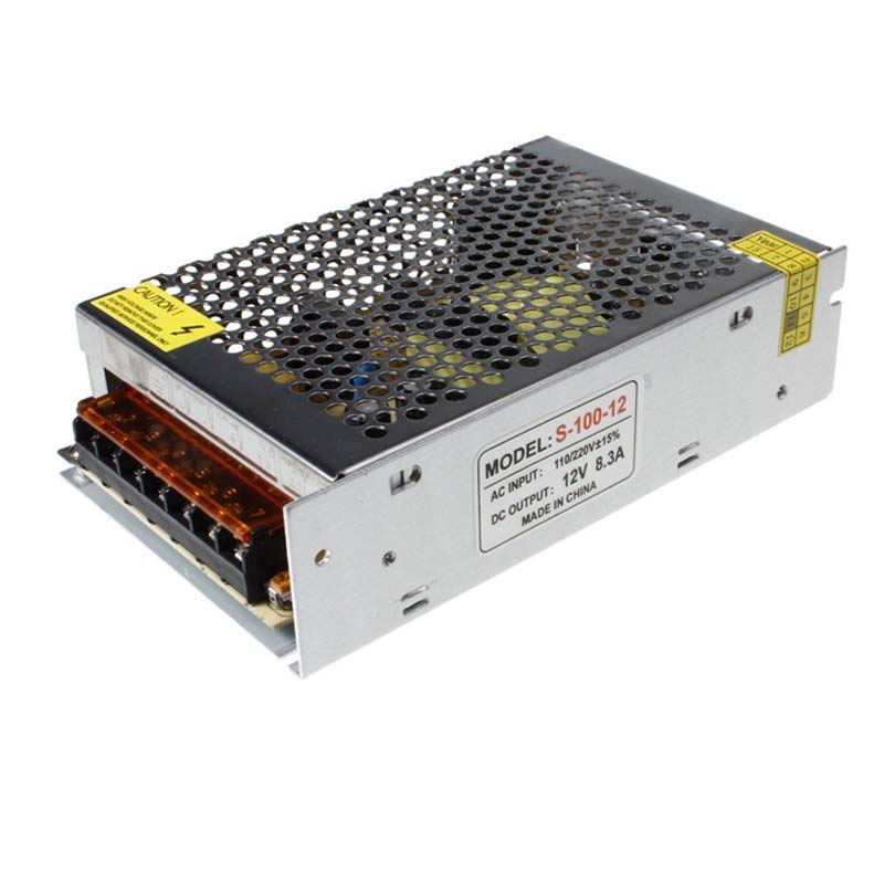100W AC to DC 12V LED Driver with specifications and safety features, designed for powering LED lighting applications.