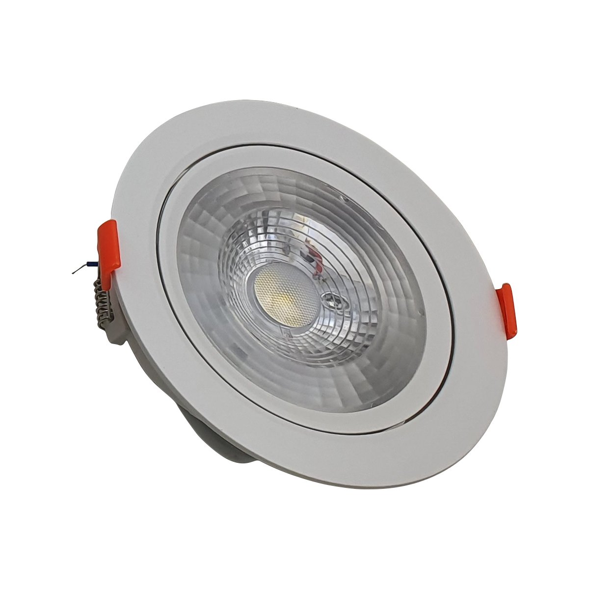 12W Modern LED Adjustable Tilt Angle Downlight, round recessed ceiling light with sleek design and cool white illumination.