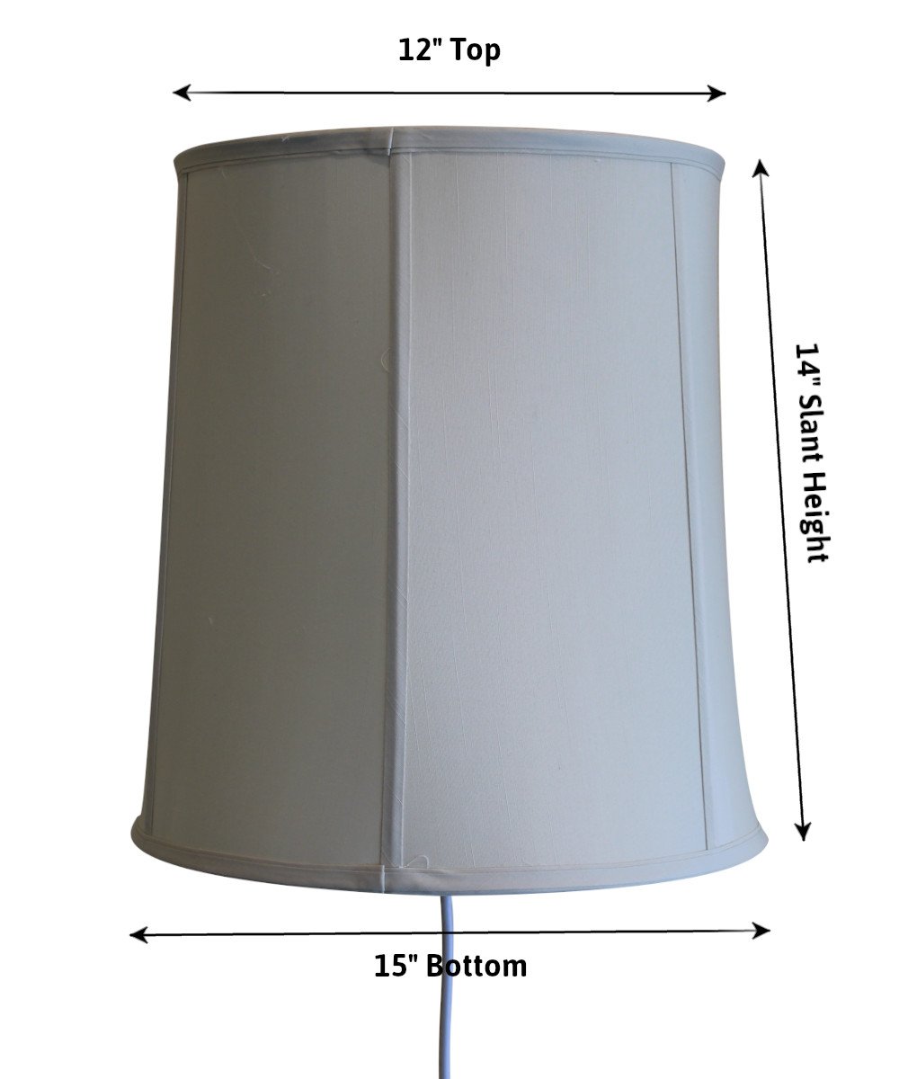 14-inch Floating Shade Plug-In Wall Light in Eggshell, showcasing a minimalist design with a floating lampshade effect.