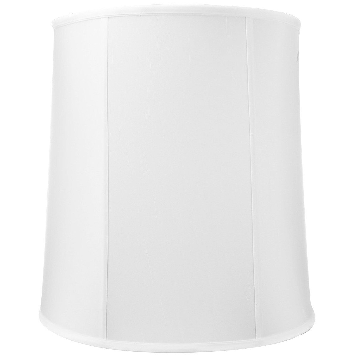 14x16x17 inch large drum lampshade in white shantung fabric, featuring a durable brass and steel frame, perfect for various lamp bases.