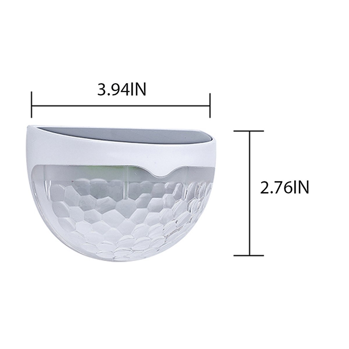 Two solar semicircle wall lights with fish scale design, waterproof and suitable for outdoor use, illuminating a garden area.