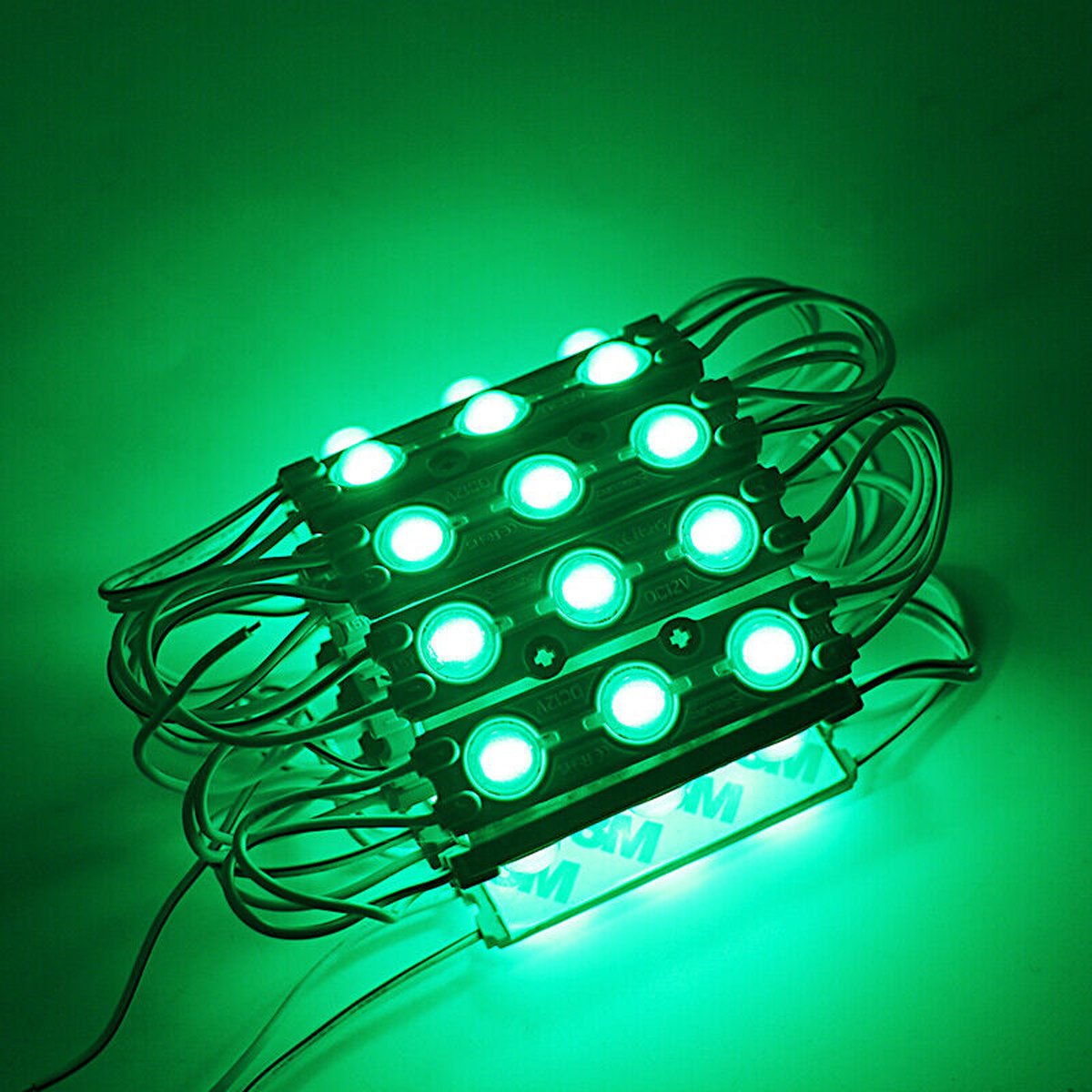 20pcs LED Green Injection Module with waterproof design, ideal for signage and decorative lighting applications.