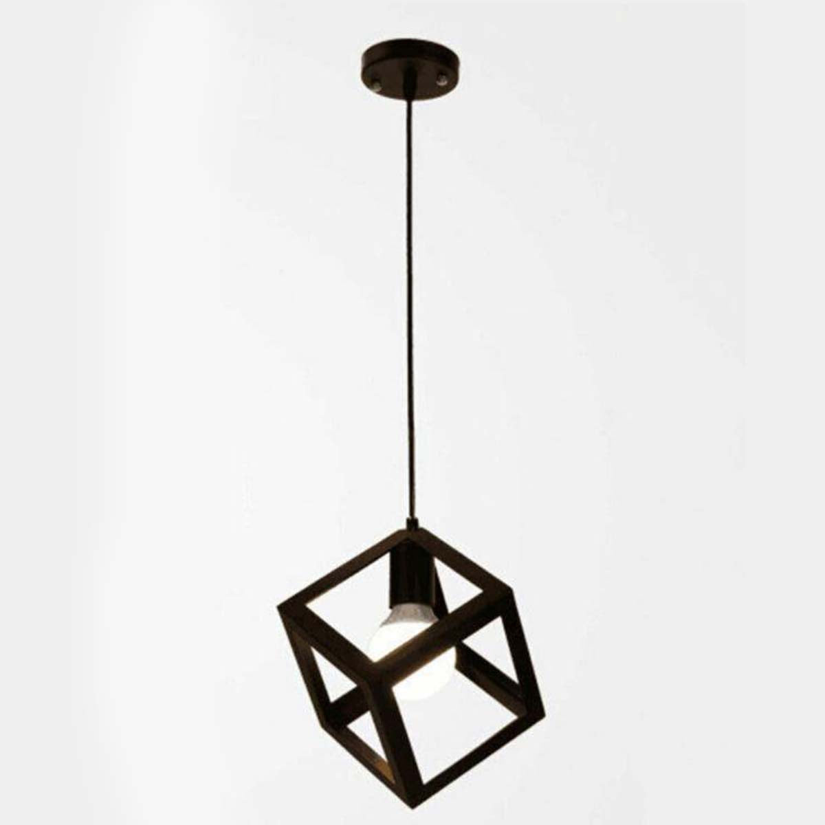 3 Cluster Pendant Light in Black Square Shape featuring three light holders and adjustable cables, ideal for various indoor spaces.