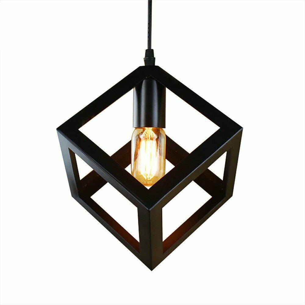 3 Cluster Pendant Light in Black Square Shape featuring three light holders and adjustable cables, ideal for various indoor spaces.
