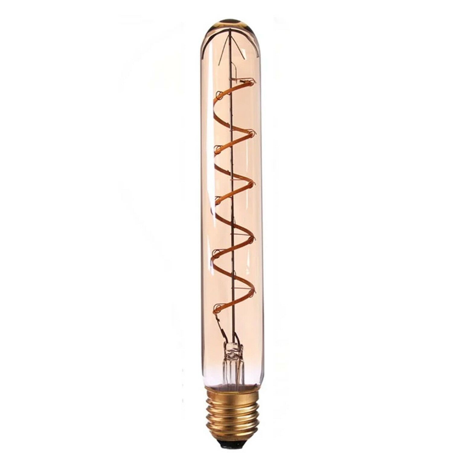 Three LED E27 T185 4W Filament Glass Retro Warm White bulbs showcasing their elegant design and warm glow.