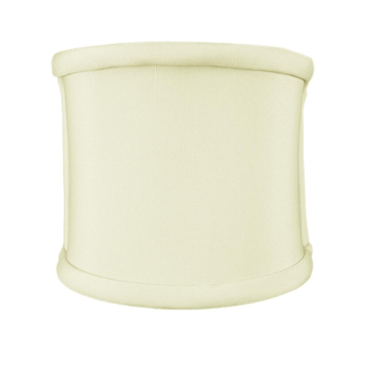 4-inch wide by 4-inch high clip-on sconce half-shell lampshade made of luxurious eggshell shantung fabric, featuring a sturdy brass and steel frame.