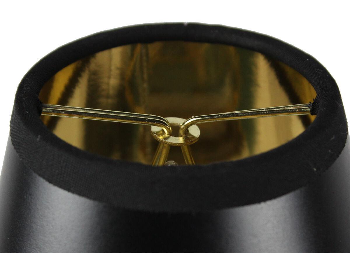 Set of 6 black parchment gold-lined chandelier candle clips, showcasing elegant design and durable construction, perfect for enhancing home decor.