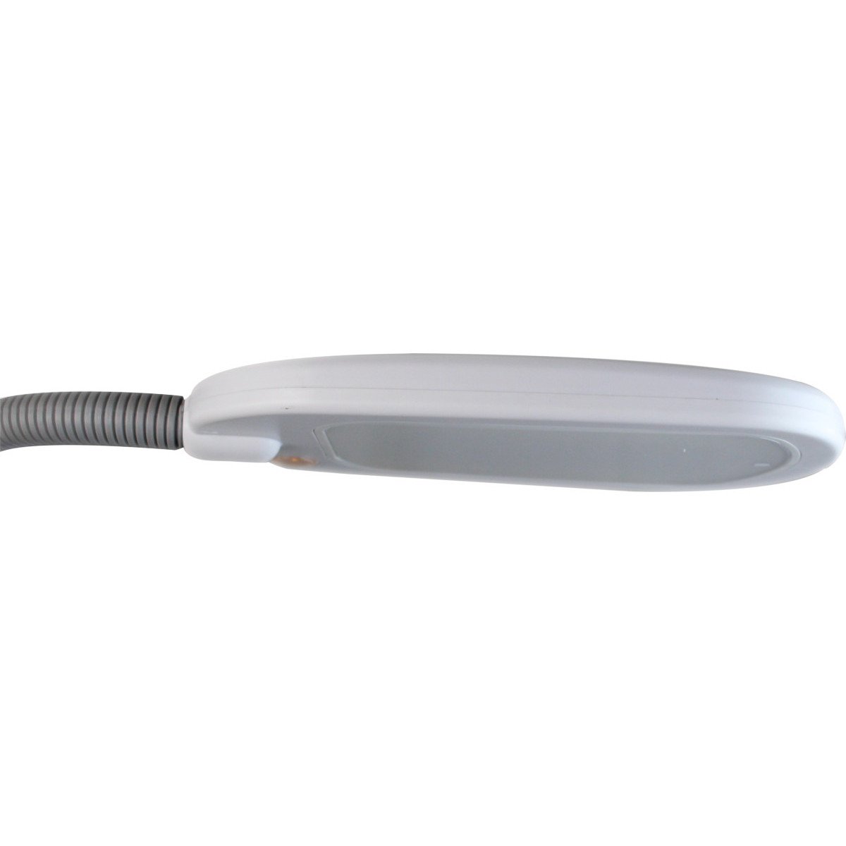 A 63-inch slim design LED floor lamp with a flexible gooseneck, featuring a soft white diffuser and a sturdy weighted base, ideal for reading and hobbies.