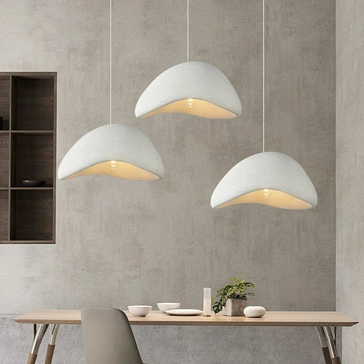 Abikoo Light - Vintage Farmhouse Resin Pendant Ceiling Light with grey lampshade and metal frame, perfect for contemporary home decor.