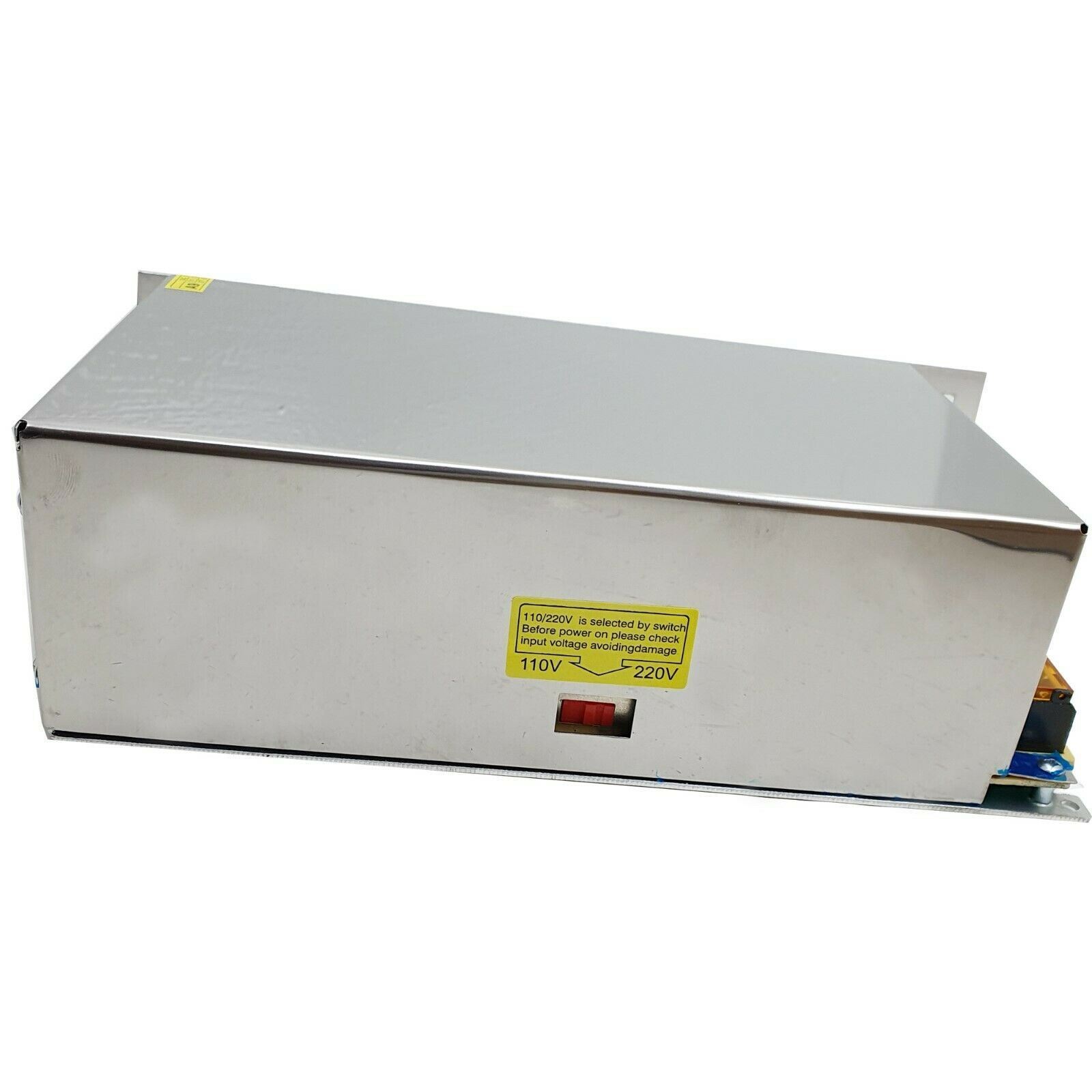 AC to DC 12V regulated switching power supply with cooling fan and safety features, ideal for LED applications.