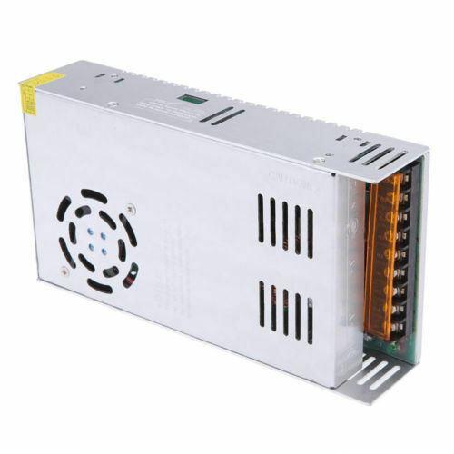 AC to DC 12V regulated switching power supply with cooling fan and safety features, ideal for LED applications.