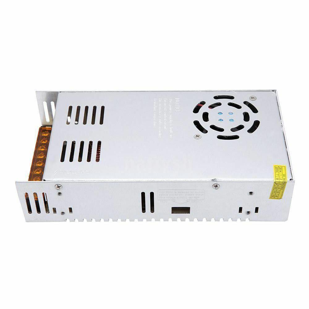 AC to DC 12V regulated switching power supply with cooling fan and safety features, ideal for LED applications.