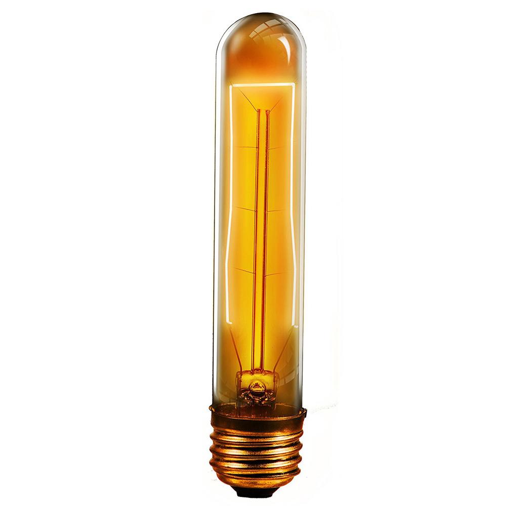B22 60W T130 Dimmable Vintage Light Bulb with warm yellow glow, showcasing its retro filament design.