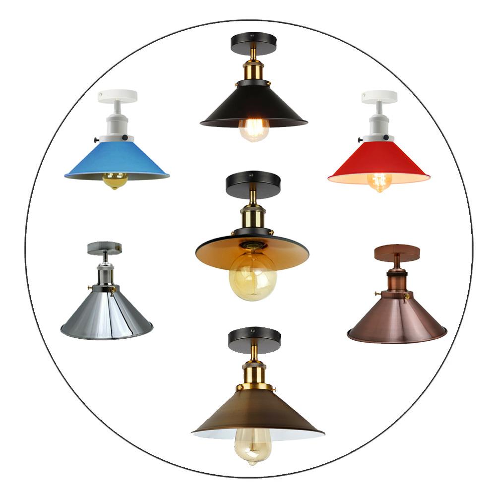 Elegant Black and Gold Ceiling Light Flush Mount Shade showcasing its stylish design and E27 lamp base.