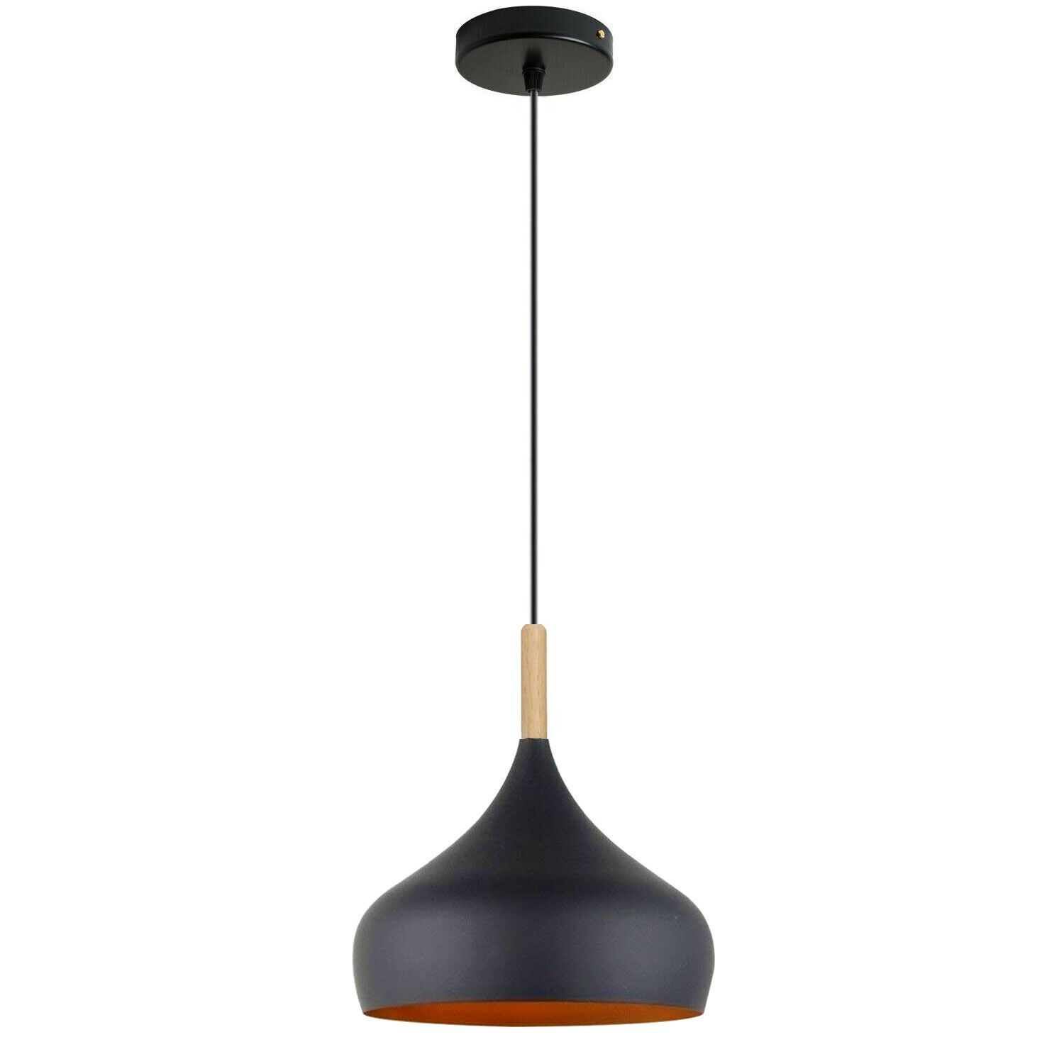 Black Beat Style Ceiling Vintage Pendant Lampshade with a sleek black finish, showcasing its unique design and adjustable fabric-covered wire.