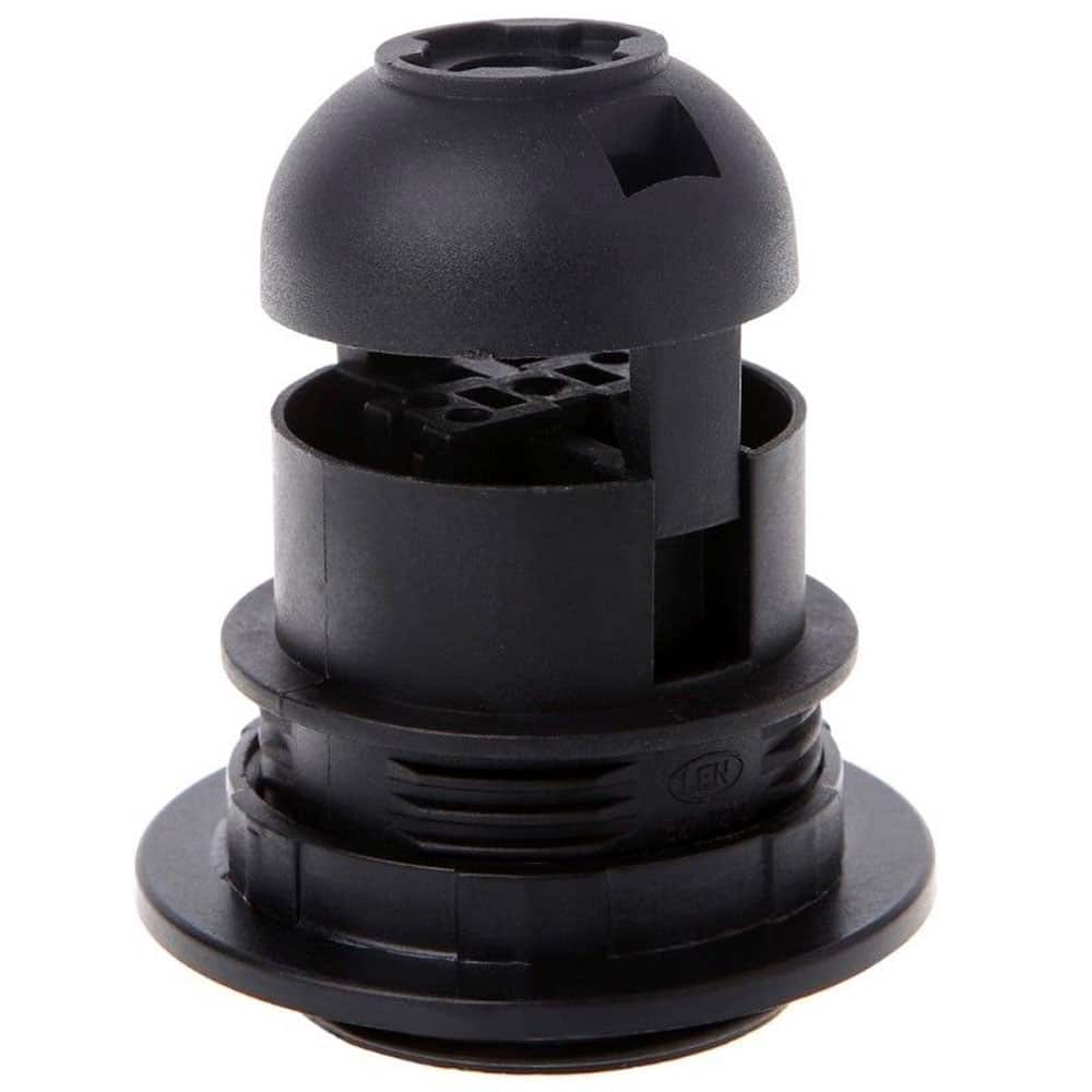 Black E27 Pendant Lamp Holder with Shade Ring and Cord Grip, showcasing a vintage design suitable for various indoor spaces.