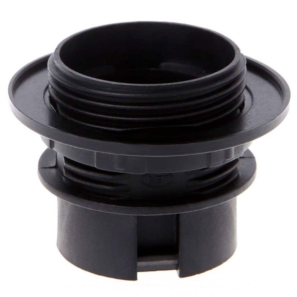 Black E27 Pendant Lamp Holder with Shade Ring and Cord Grip, showcasing a vintage design suitable for various indoor spaces.