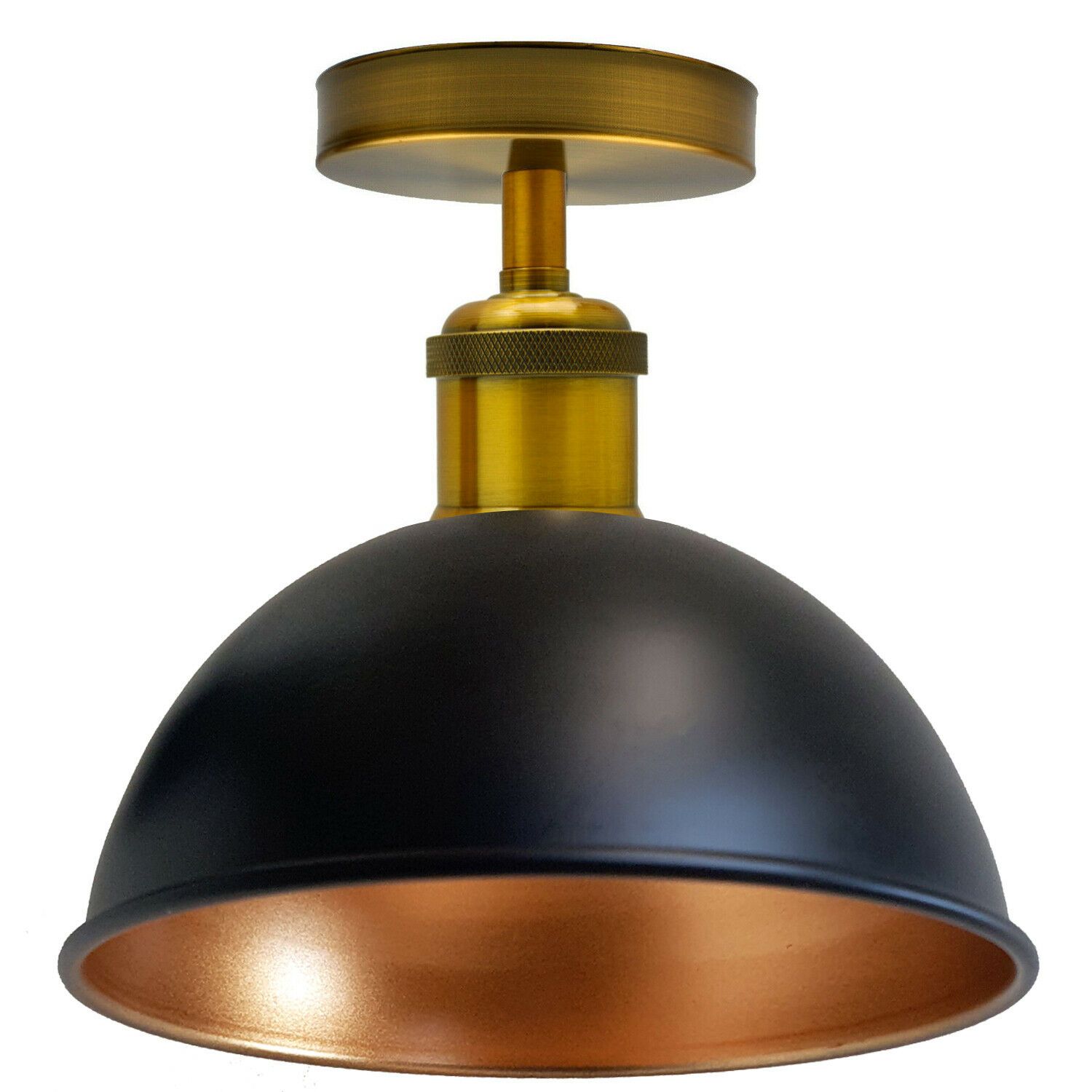 Black Gold Inner Metal Lampshade Flush Mount Ceiling Light showcasing elegant design and metal finish.
