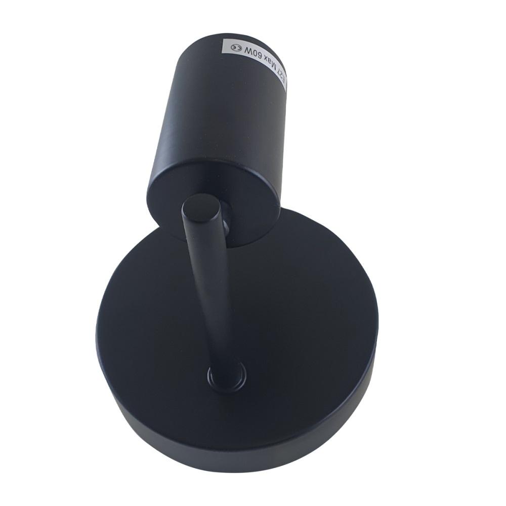 Black Metal Iron Wall Sconce Light Fixture with industrial retro design, featuring a white interior for enhanced illumination.