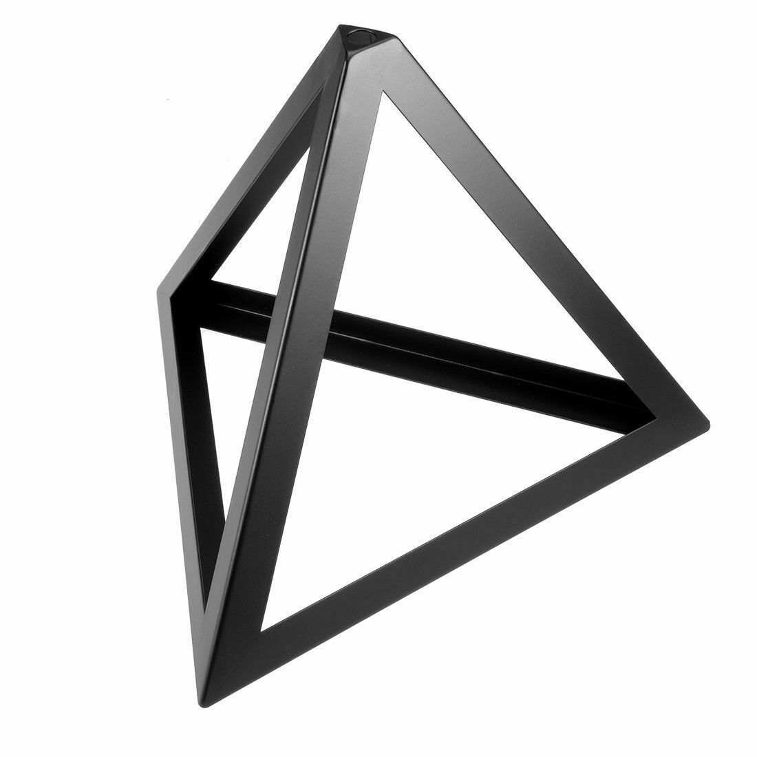 Black triangle metal wire frame lamp with a vintage industrial design, featuring a wire cage lampshade that enhances any room's decor.