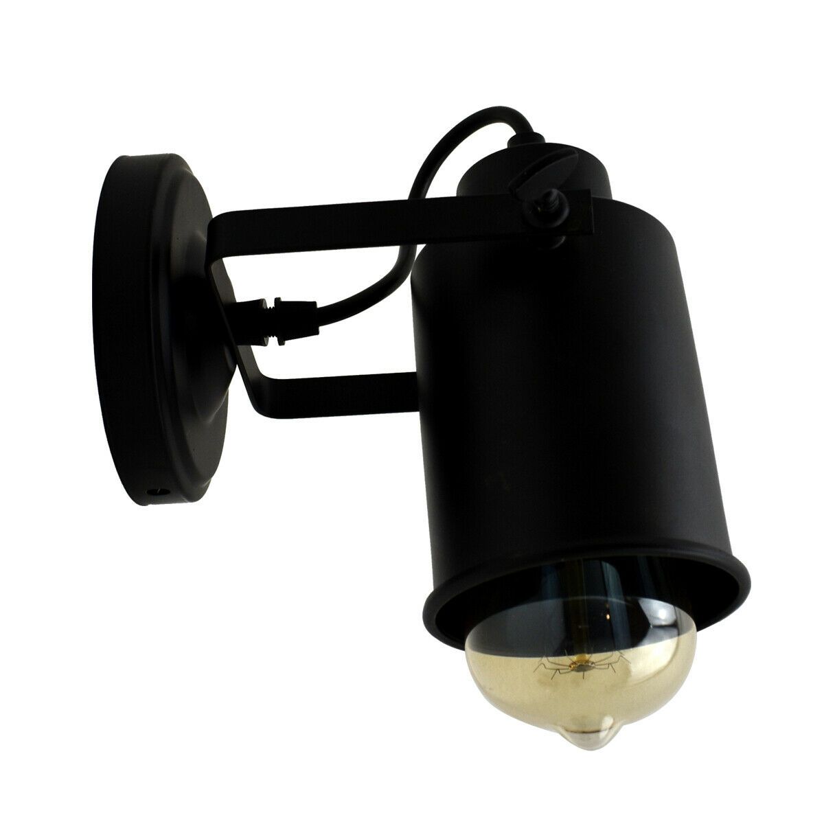 Black Vintage E27 Wall Sconce featuring industrial design and sturdy metal construction, perfect for modern and retro interiors.