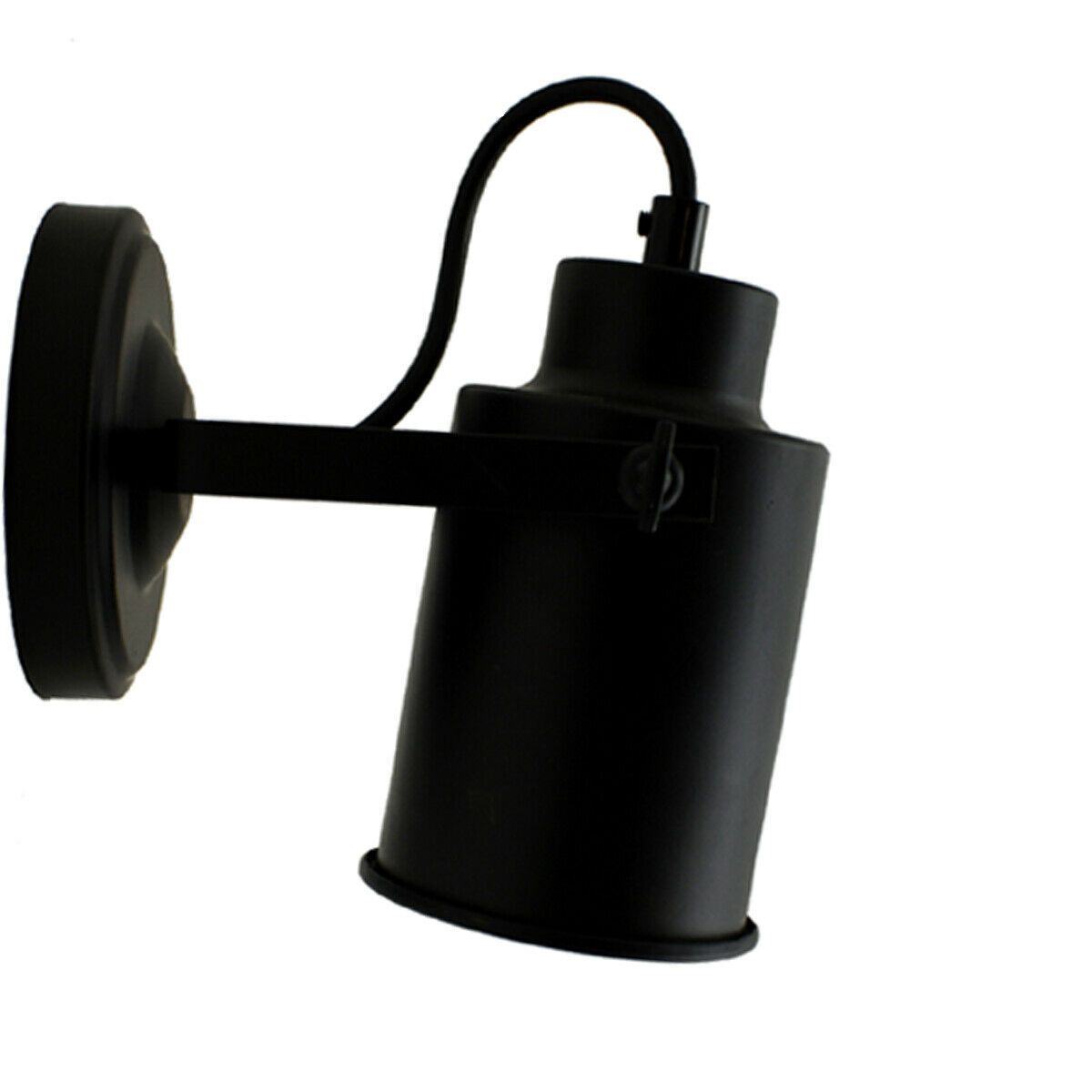 Black Vintage E27 Wall Sconce featuring industrial design and sturdy metal construction, perfect for modern and retro interiors.