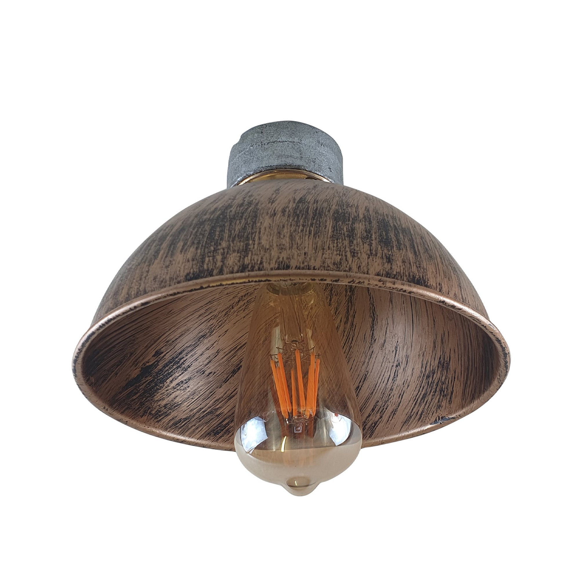 Brushed copper ceiling lampshade fitting with B22 base, showcasing a stylish industrial design suitable for various interiors.